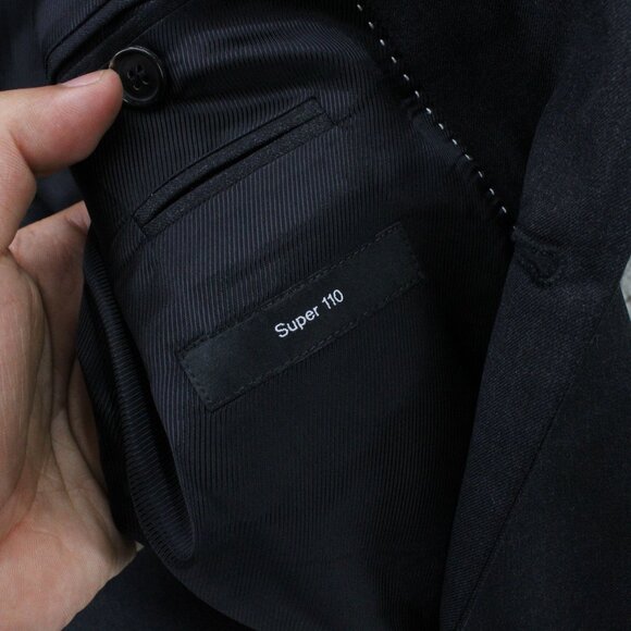 Boss Hugo Boss Blazer Mens Size 44R Dark Gray Two Button Front Lined Super 110 - Picture 6 of 11